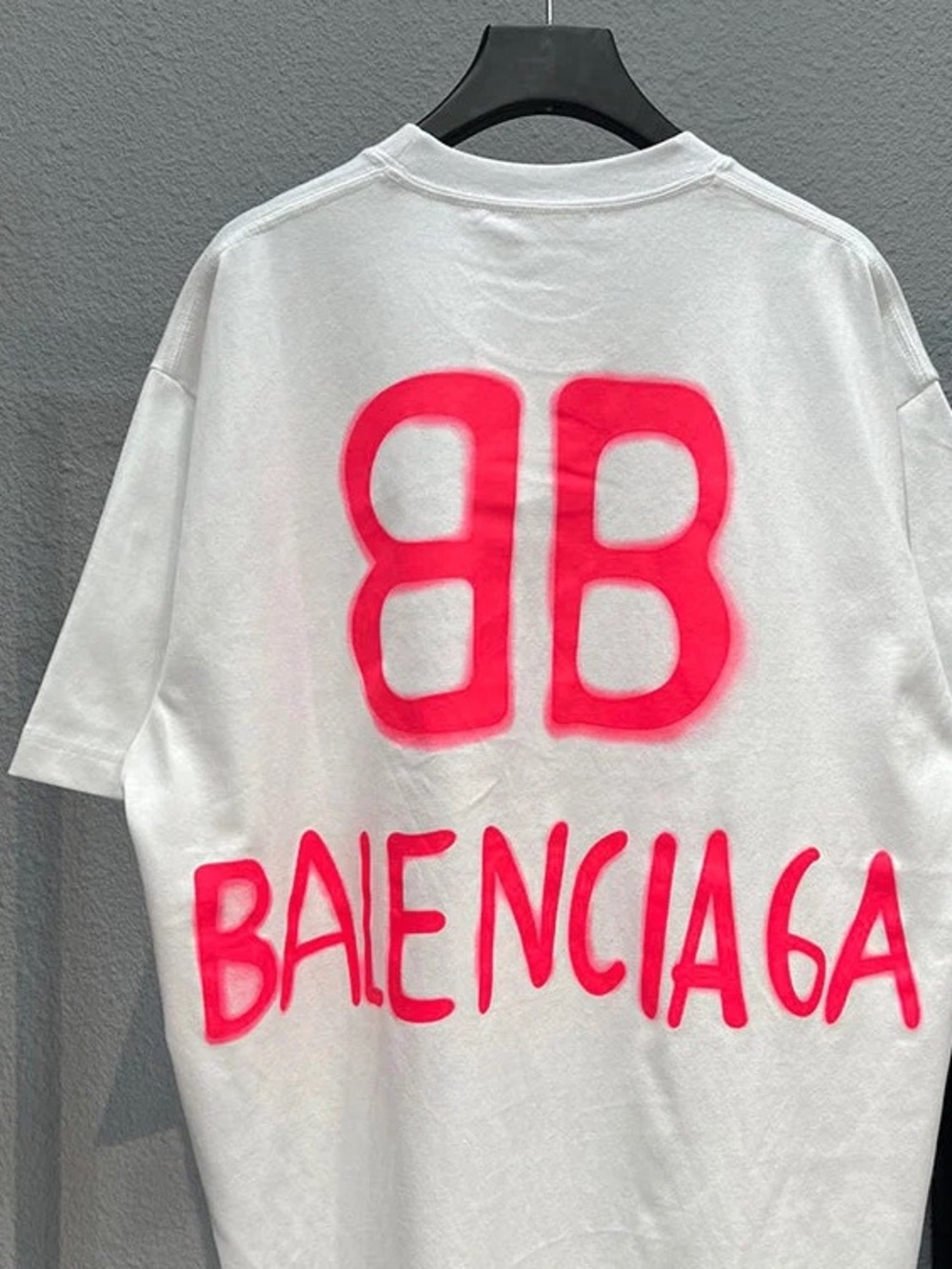 Balenciaga White Embroidered Logo Short Sleeve Tee